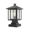 Z-Lite Aspen 1 Light Outdoor Pier Mounted Fixture, Oil Rubbed Bronze And Clear Seedy 554PHMS-SQPM-ORB - alternate 3